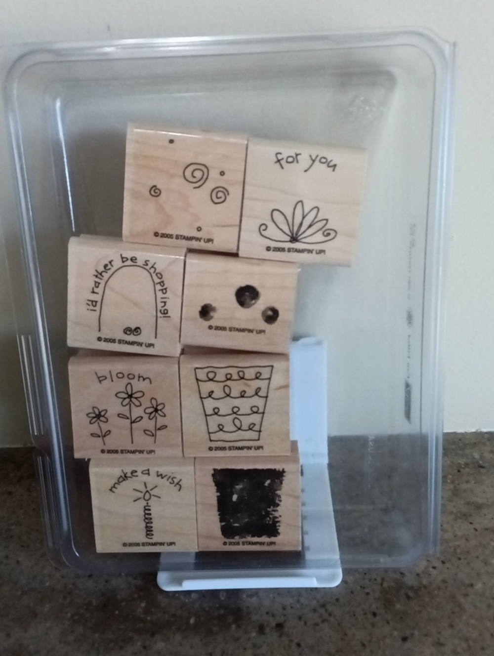 Stampin' Up Wood mount Rubber Stamps "Fun-Filled" - NWOT